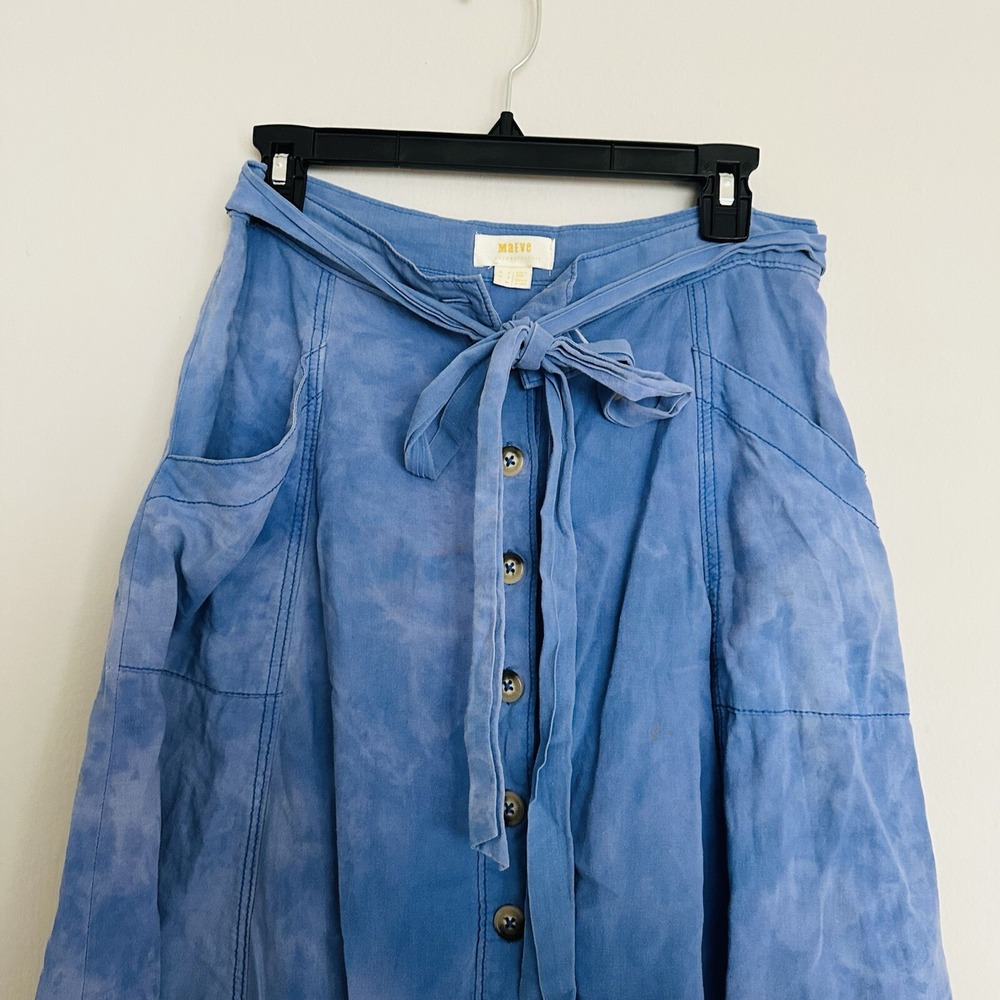 Anthropologie‎ Maeve Effortless Skirt Big Pockets Corduroy Women's 2 Blue - Picture 8 of 12